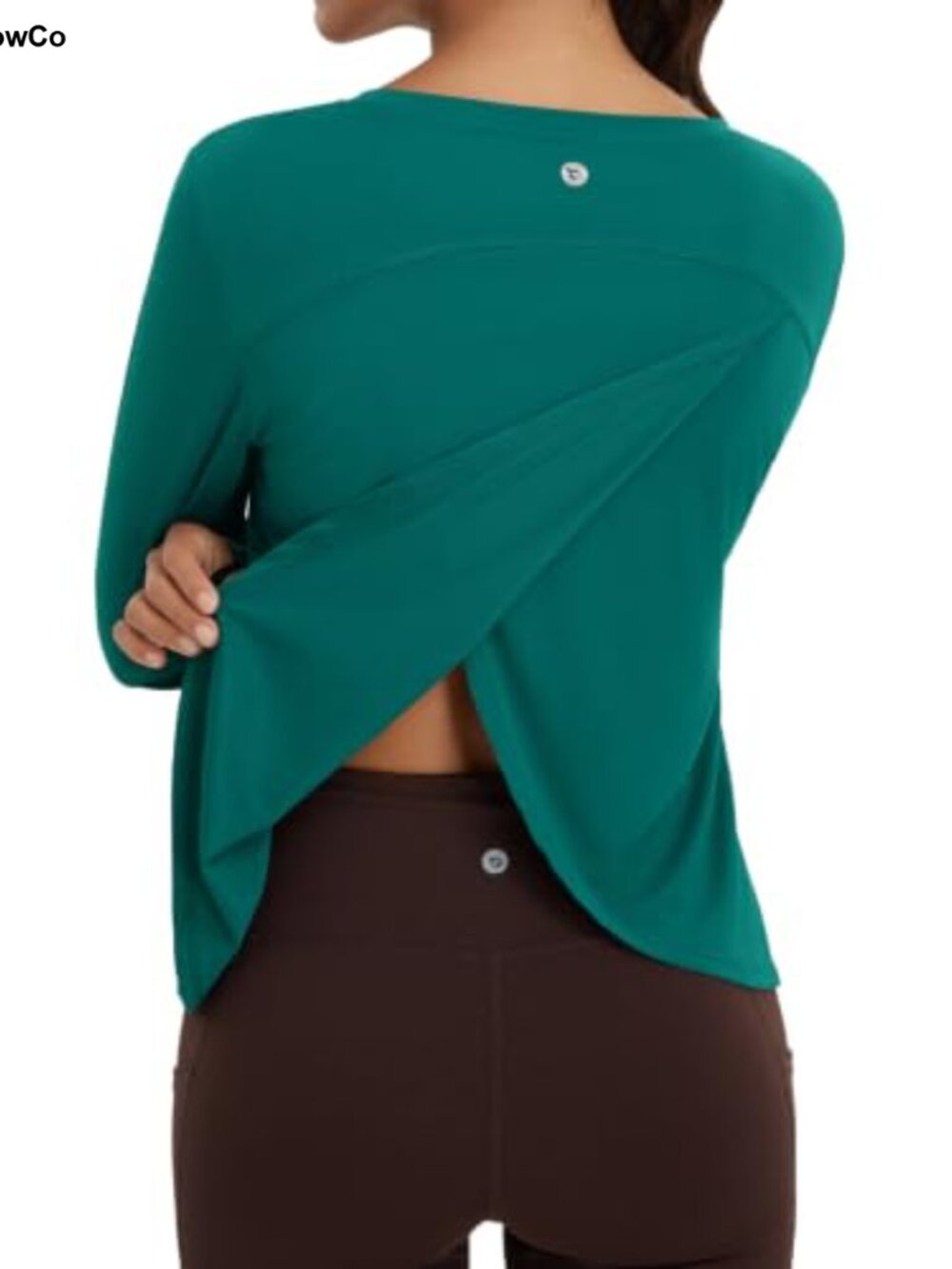 Women's Long Sleeve Workout Top Quick Dry Split Back Athletic Shirt